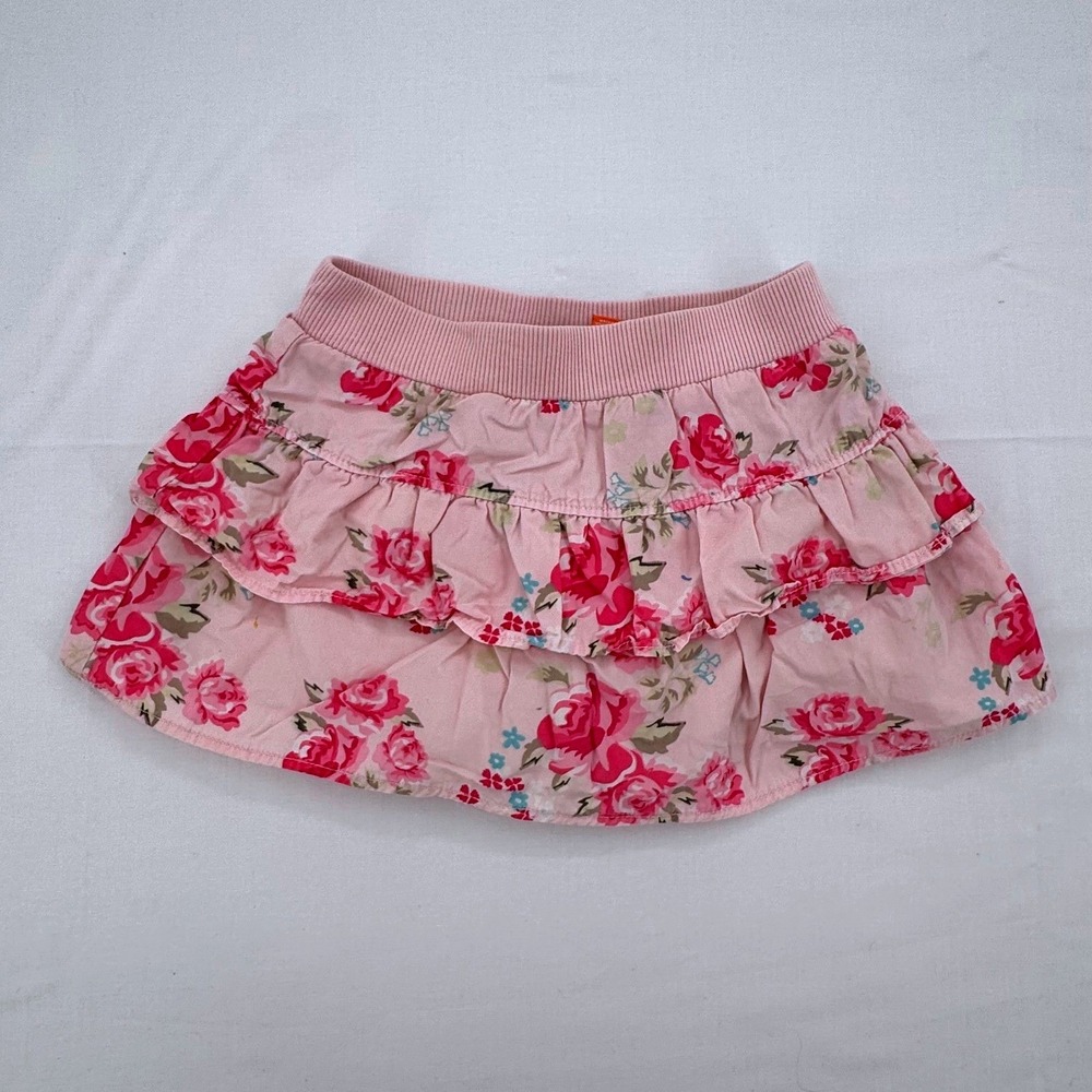 So Jenni Girls Pink Floral Tiered Ruffle Skort Girls Sz 5 Rose Print Skirt 2011